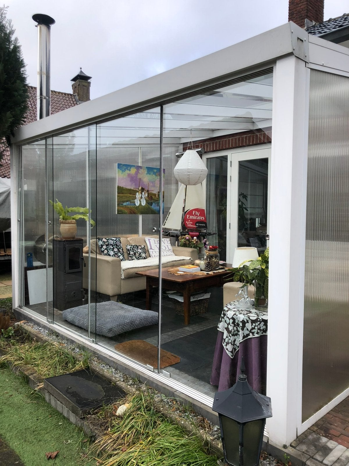 Witte allu serre/carport, Ophalen of Verzenden, Gebruikt, Carport