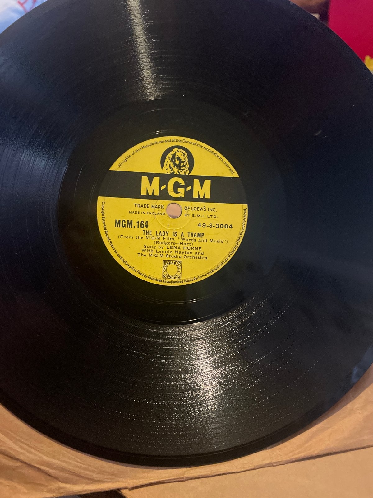 Lena Horne - The Lady Is A Tramp / Where Or When (MGM 164), Gebruikt, 10 inch, Originele persing, Ophalen of Verzenden