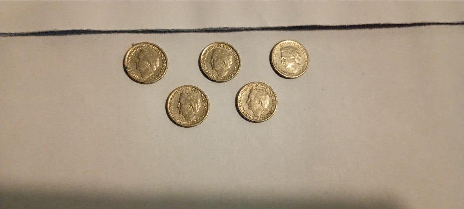 oud geld 5 dubbeltjes Kon. Wilhelmina 1948 uit gulden tijd, Ophalen of Verzenden, Koningin Wilhelmina, 10 cent