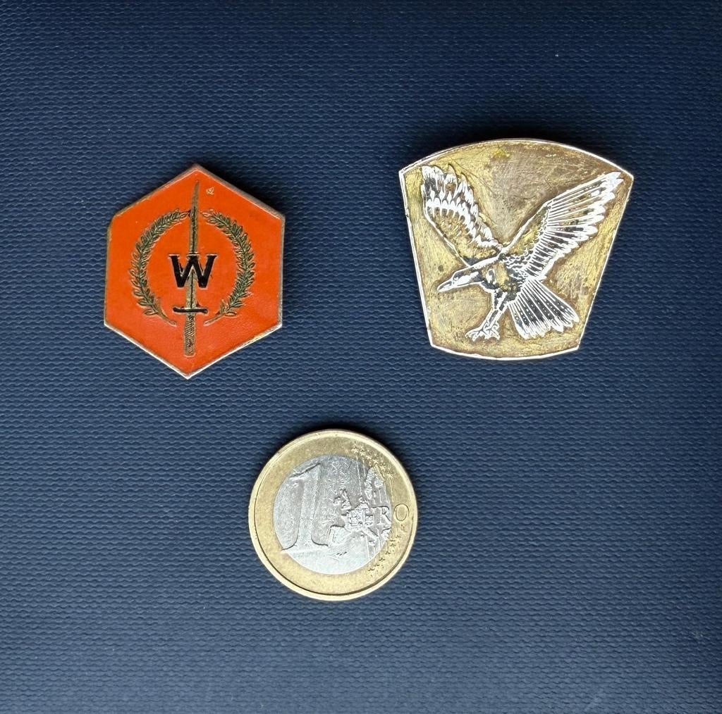 2 oude miniatuur emblemen Indië KNIL zeldzaam, Verzamelen, Militaria | Algemeen, Verzenden, Landmacht, Nederland, Embleem of Badge
