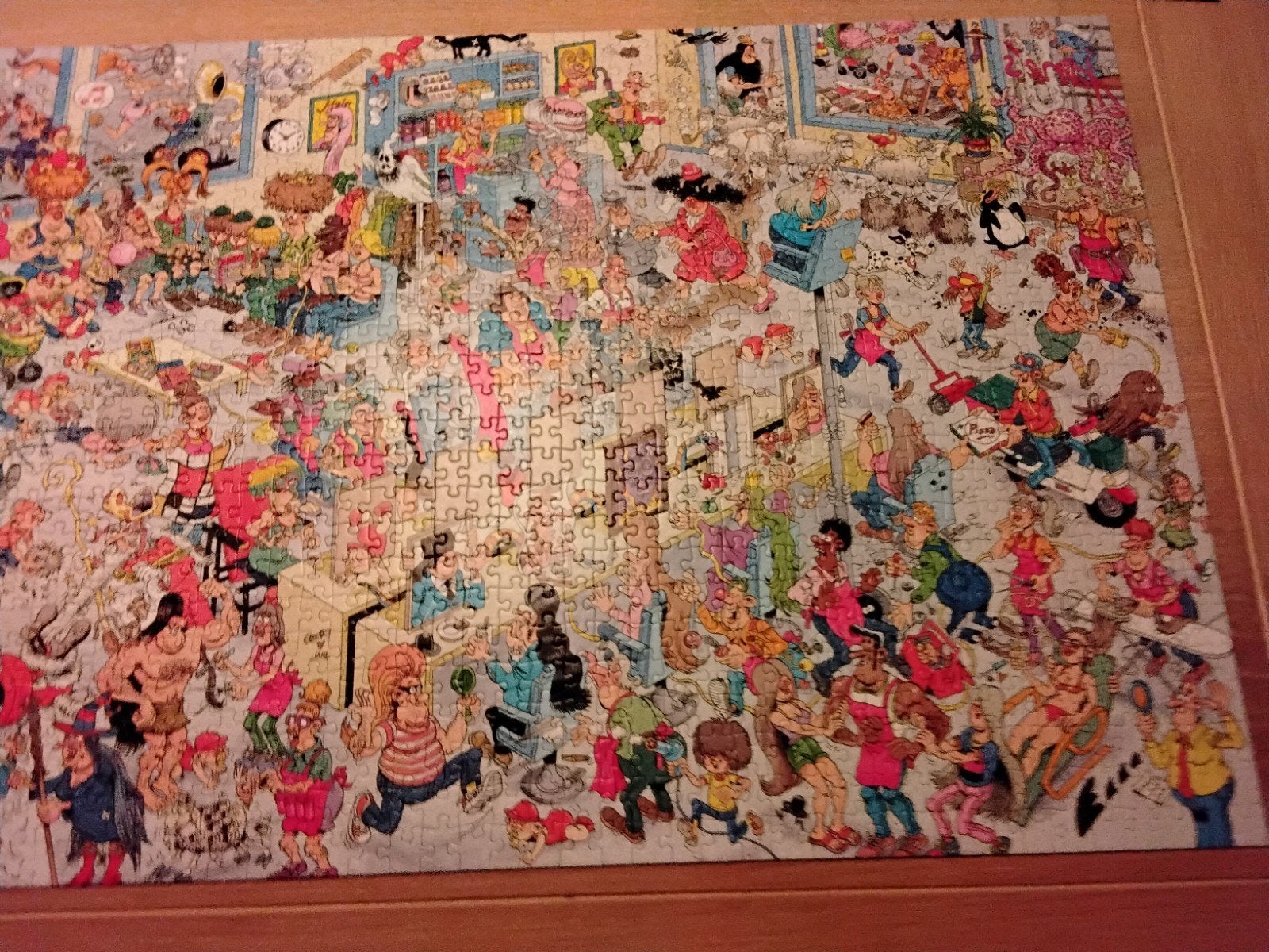 Jan van Haasteren puzzel - Bij de Kapper (1000 stukjes), Ophalen of Verzenden, 500 t/m 1500 stukjes, Zo goed als nieuw, Legpuzzel