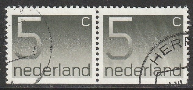 Nederland 1976 PB20-1108HFo Crouwel 5c-paar Fosfor, Gest, Postzegels en Munten, Ophalen of Verzenden, Na 1940, Gestempeld