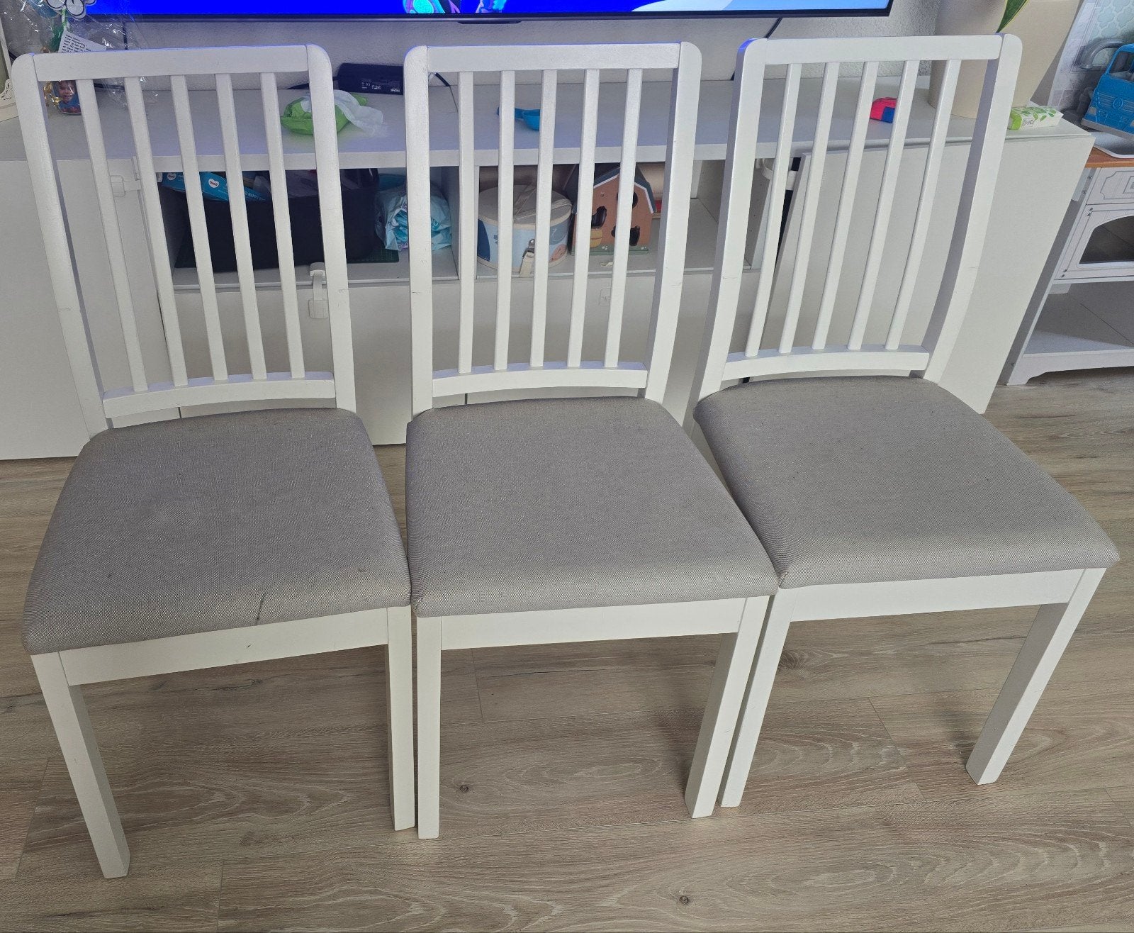 5 IKEA EKEDALEN eetkamerstoelen te koop, Huis en Inrichting, Stoelen, Ophalen, Gebruikt, Wit, Vijf, Zes of meer stoelen