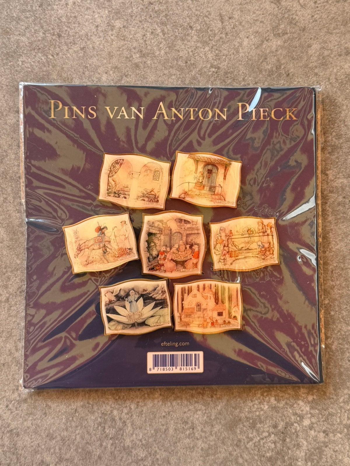 Efteling pinset Anton Pieck set met boekje, Verzamelen, Efteling, Ophalen of Verzenden, Zo goed als nieuw, Overige typen