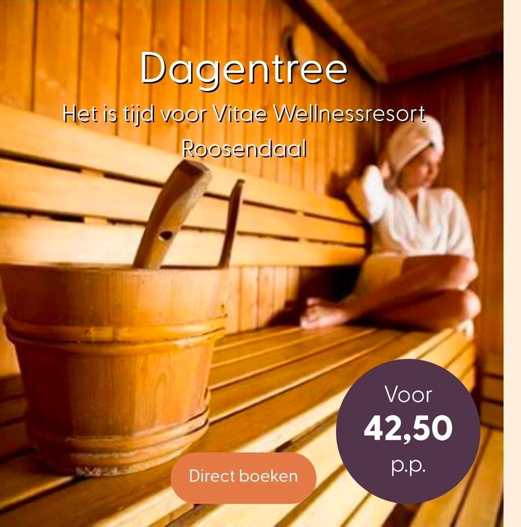 Entree kaart sauna Wellnessresort Roosendaal, Ophalen of Verzenden, Nieuw, Complete sauna