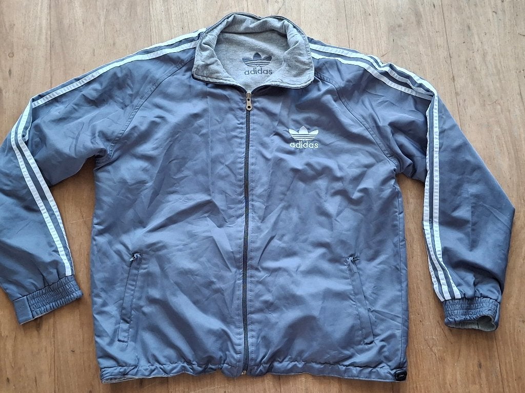 Vintage Adidas Jack 80's maat S?, Ophalen, Adidas, Grijs, Gedragen