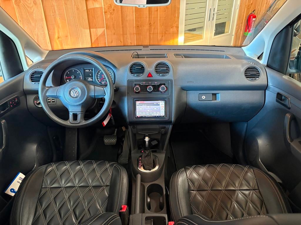 Volkswagen Caddy 1.6 TDI AUTOMAAT/LEER/CRUISE/AIRCO/AUDIO+, Auto's, Euro 5, Gebruikt, Zwart, 4 cilinders