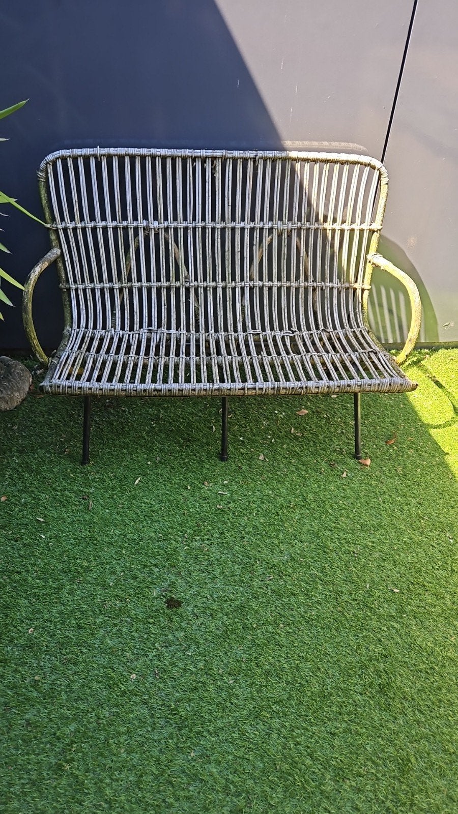 Rotan bankje, Ophalen, Zo goed als nieuw, Rotan
