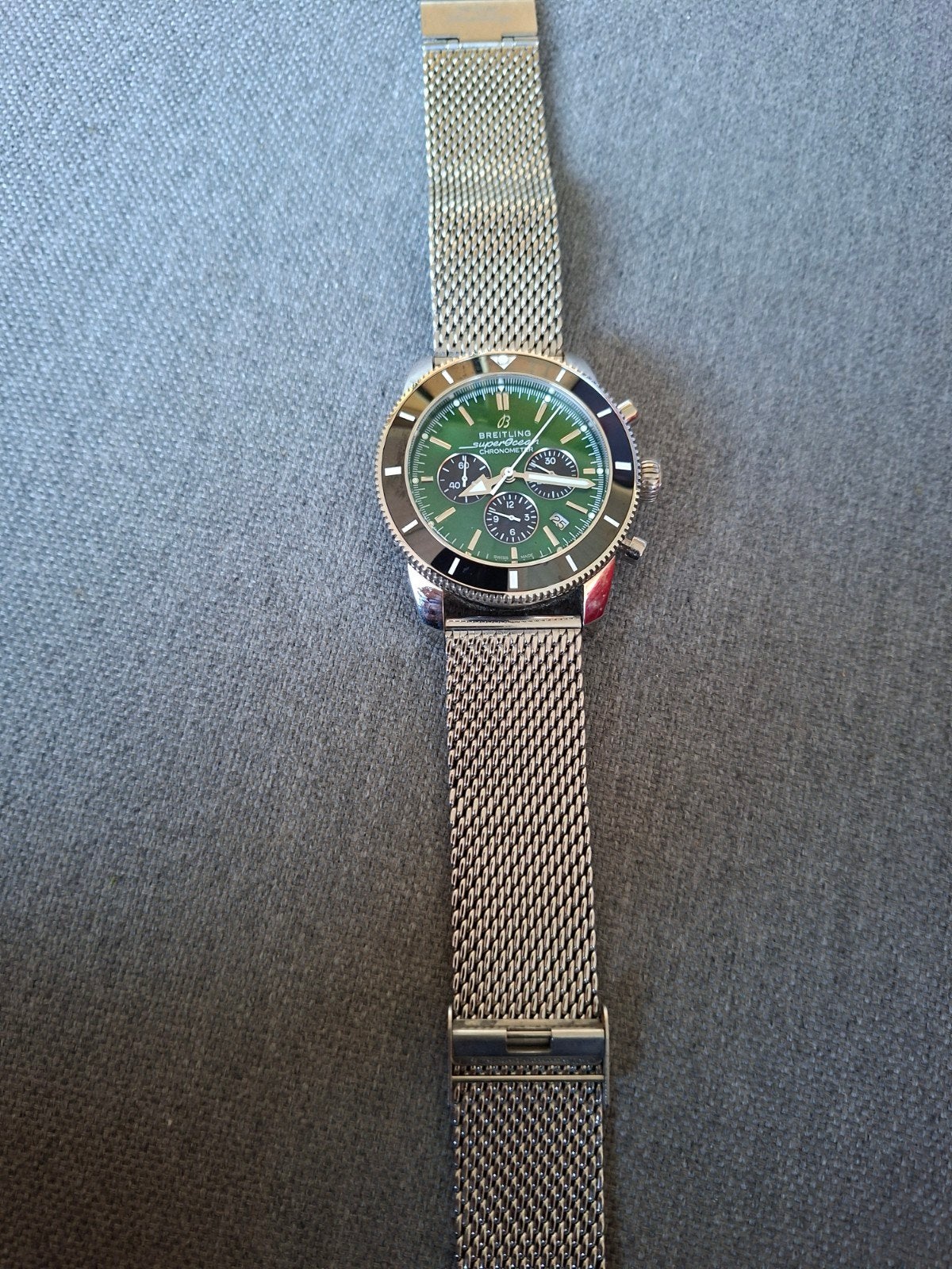 Breitling Superocean Heritage II Chronograph Groen, Ophalen of Verzenden