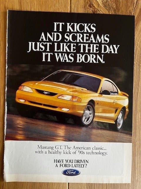 Ford Mustang GT originele advertentie, Boeken, Ophalen of Verzenden, Gelezen, Ford