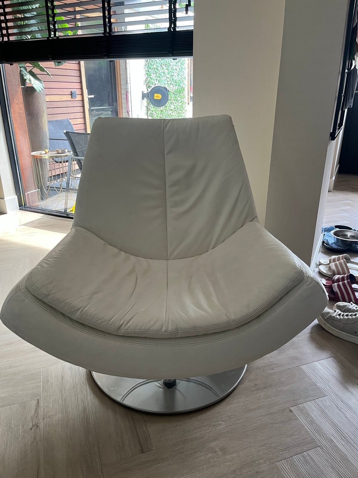 W.Schillig Longlife Relaxfauteuil - Wit Leer, Ophalen, Gebruikt, Wit, Leer