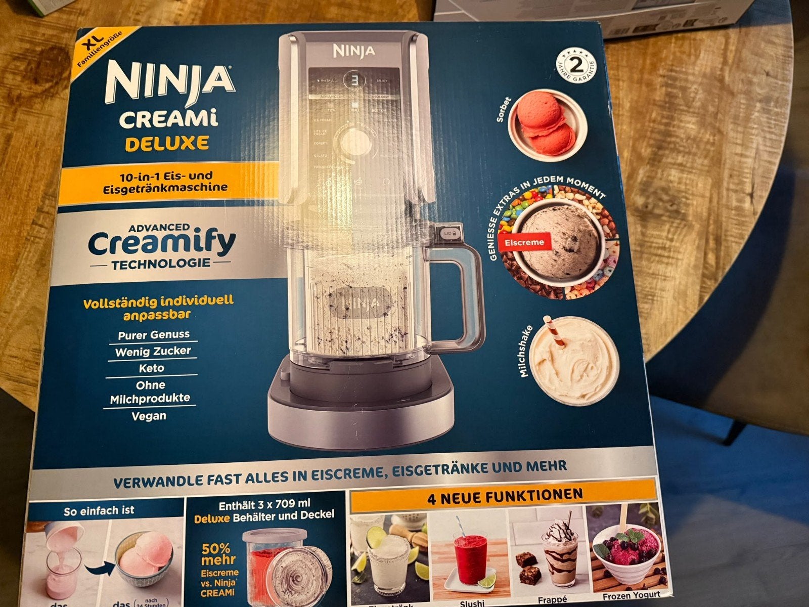 Ninja Creami Deluxe NC501EU 10-in-1 IJsmachine Nieuw, Witgoed en Apparatuur, Minder dan 1 liter, Ophalen, Nieuw, 3 snelheden of meer