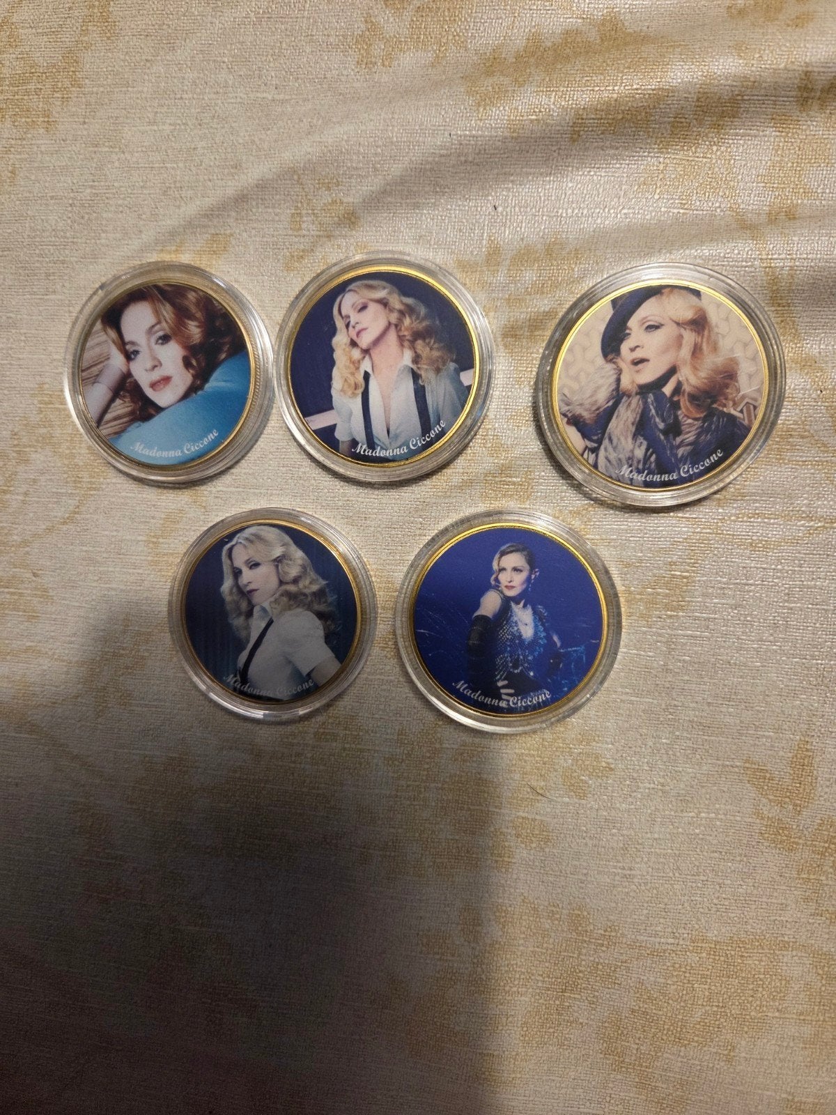 Madonna Ciccone herdenkingsmunten - Set van 5, Verzamelen, Ophalen of Verzenden, Gebruikt, Overige typen