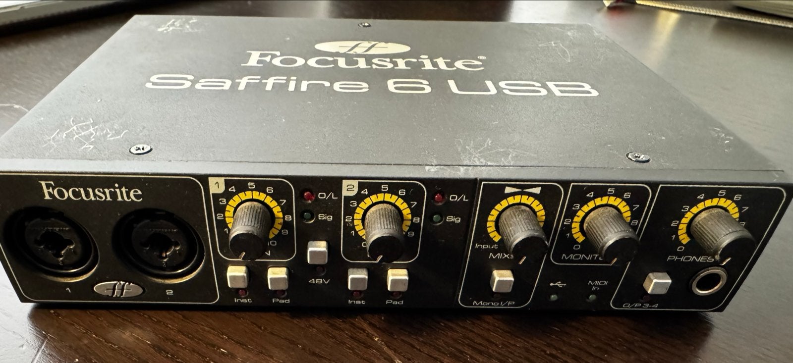 Focusrite Saffire 6 USB Audio Interface - Defecf, Ophalen of Verzenden, Gebruikt, Minder dan 5 kanalen, Microfooningang