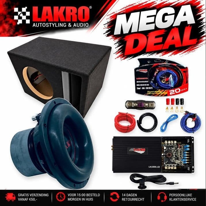 lakro SPL pack-5 2000watt 10inch, Niet ingevuld, Niet ingevuld, Nieuw, Ophalen of Verzenden