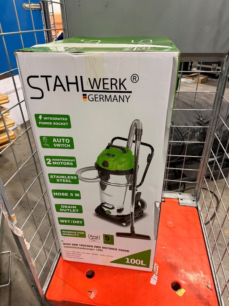Stahlwerk Industriële Nat/Droog Stofzuiger 100L 2800W, Ophalen, Nieuw