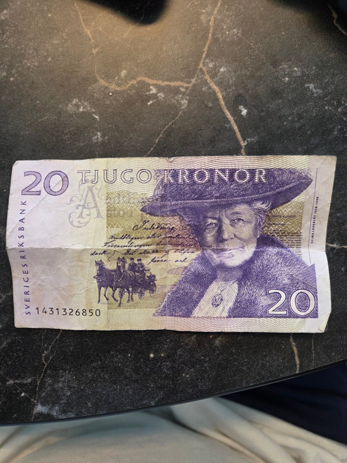 Zweeds 20 Kronen biljet - Selma Lagerlöf, Ophalen of Verzenden, Overige landen