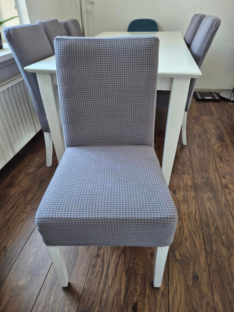Eettafel met 6 stoelen, Ophalen, Gebruikt, 4 tot 6 stoelen