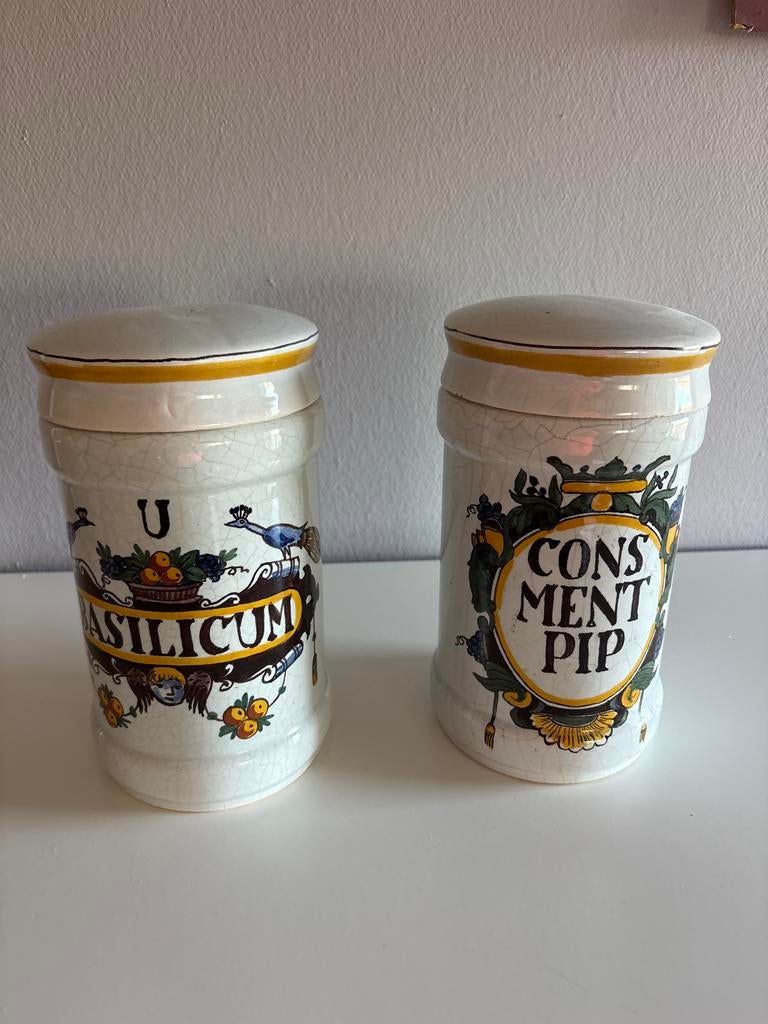Set van 2 vintage keukenpotten (porselein), Antiek en Kunst, Antiek | Porselein, Ophalen