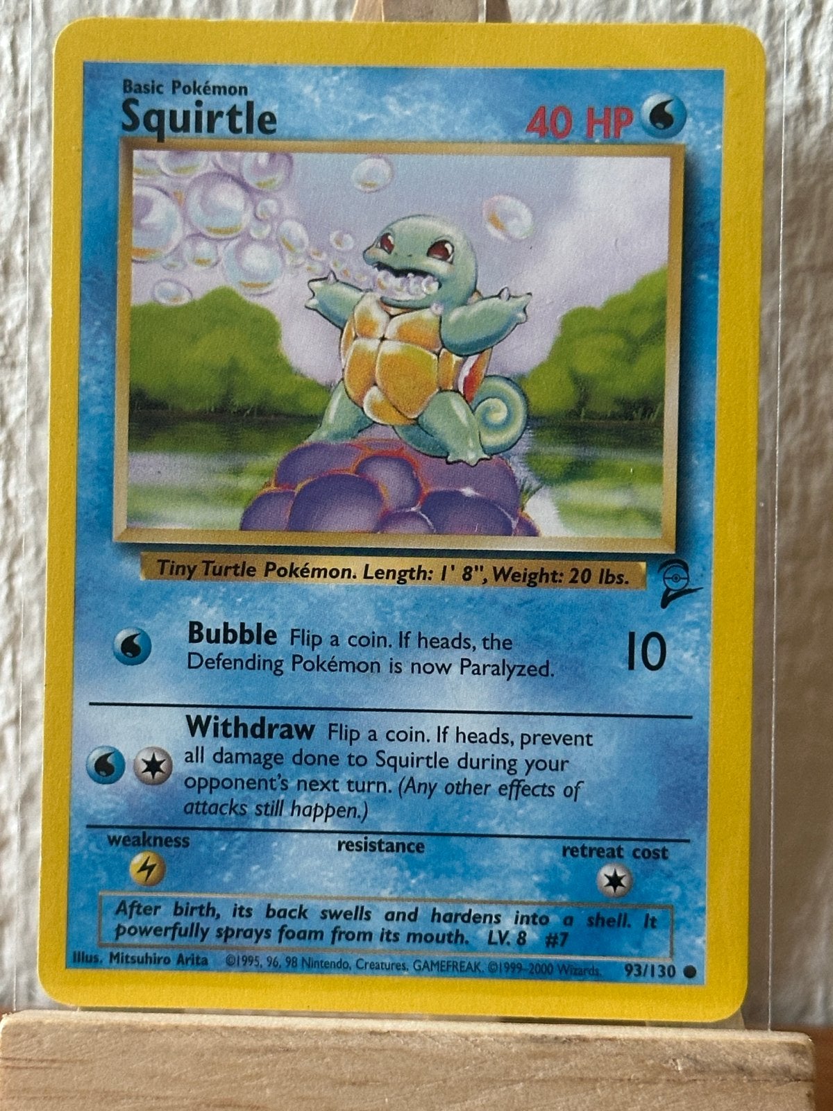 Squirtle B2 93/130 Base Set 2 Pokémon Kaart, Ophalen of Verzenden, Gebruikt, Losse kaart