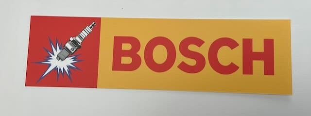 BOSCH bordje retro 36x10 kunststof, Ophalen of Verzenden, Zo goed als nieuw, Auto's
