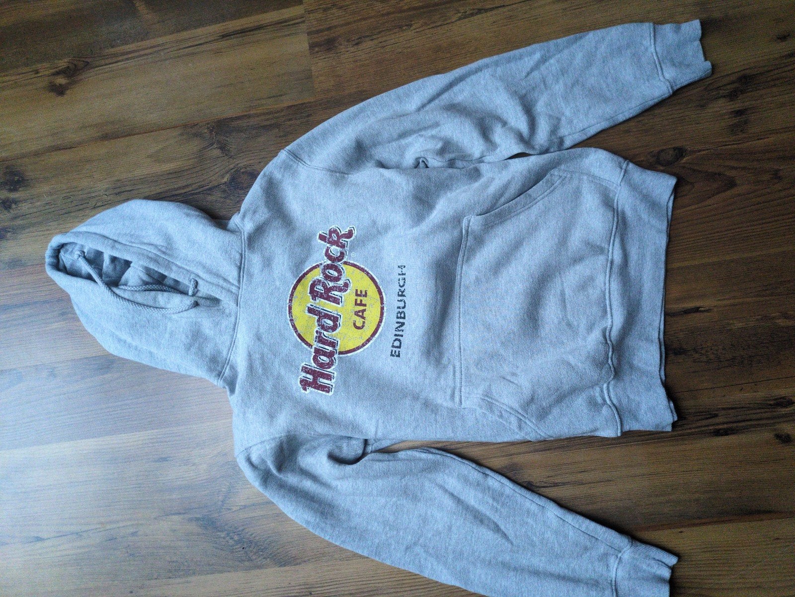 Hard Rock Cafe Edinburgh Hoodie - Grijs, Maat 38/40 (M), Ophalen of Verzenden, Grijs, Gedragen