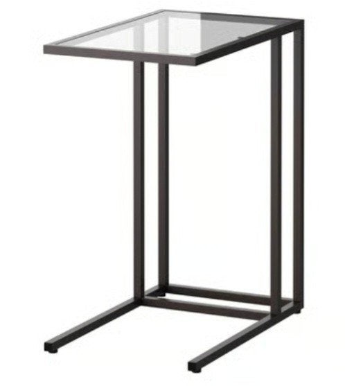 Z.g.a.n. IKEA VITTSJÕ Bijzettafel/laptoptafel., Minder dan 55 cm, Rond, Zo goed als nieuw, Ophalen