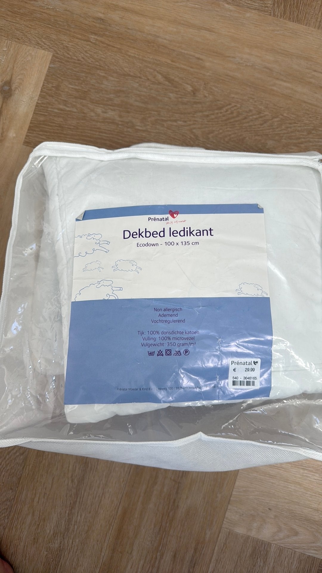 Dekbed ledikant 100 x 135 cm, Eenpersoons, Wit, Ophalen of Verzenden, Deken of Dekbed