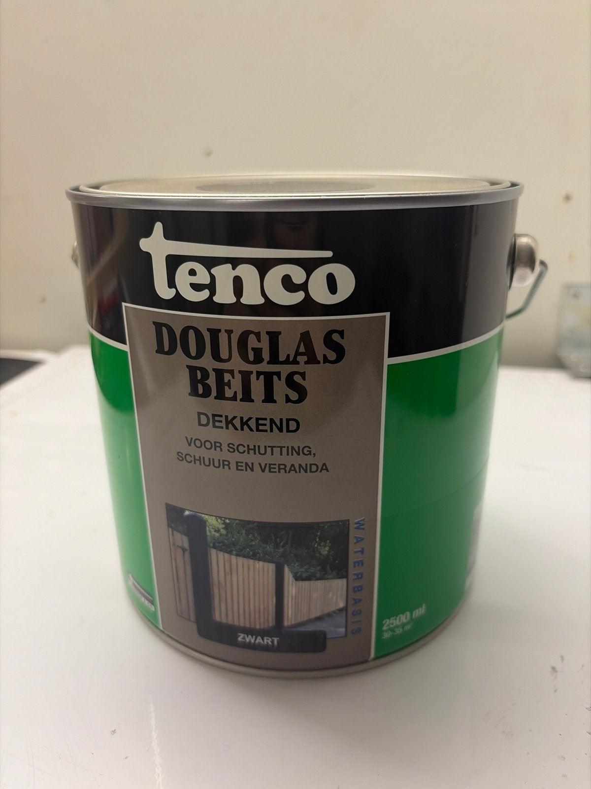 Tenco Douglas Beits Dekkend Zwart 2.5L - Waterbasis, Zwart, Nieuw, Beits, Ophalen of Verzenden
