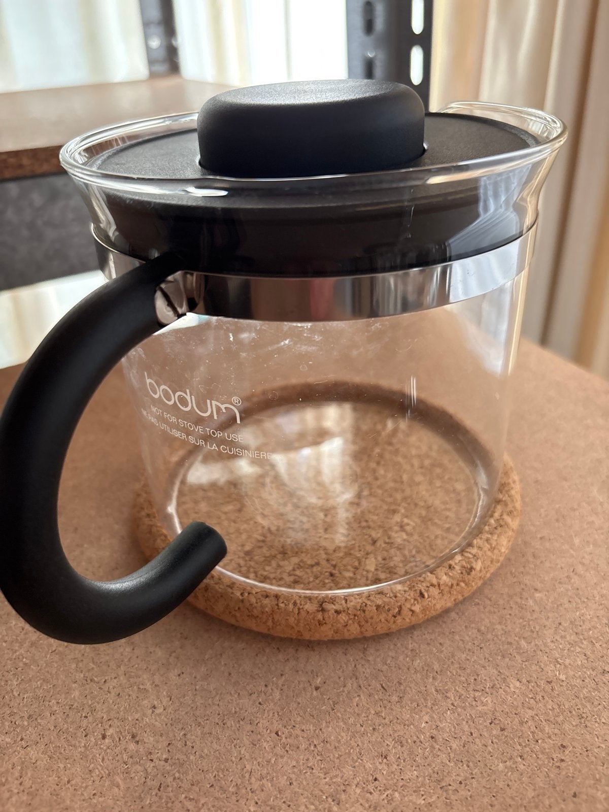 Bodum koffie thee pot, cafetière en theeglazen, Huis en Inrichting, Glas, Nieuw, Bodum, Zwart