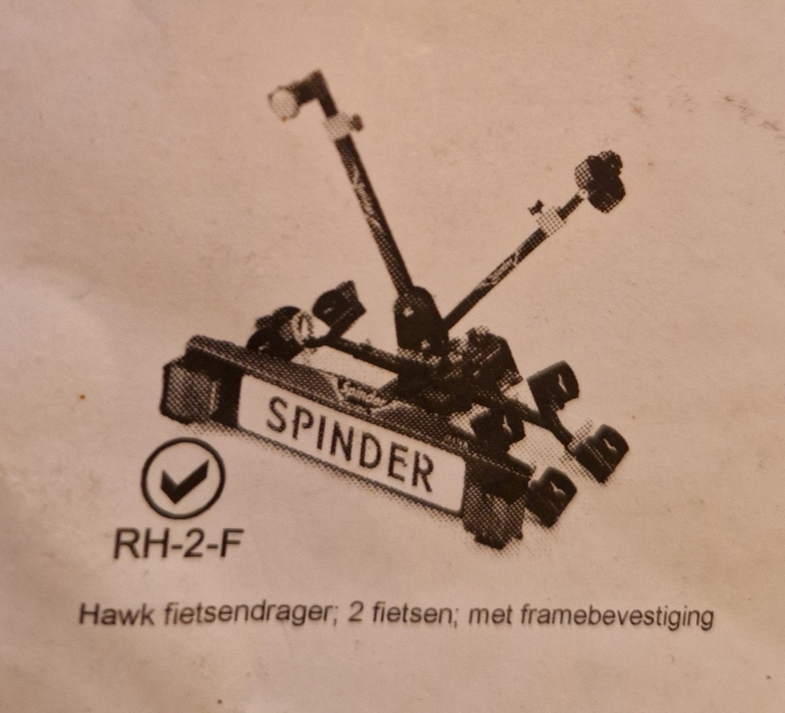 Spinder Hawk RH-2-F trekhaak fietsendrager voor 2 fietsen, Ophalen, Gebruikt, 2 fietsen, Trekhaakdrager