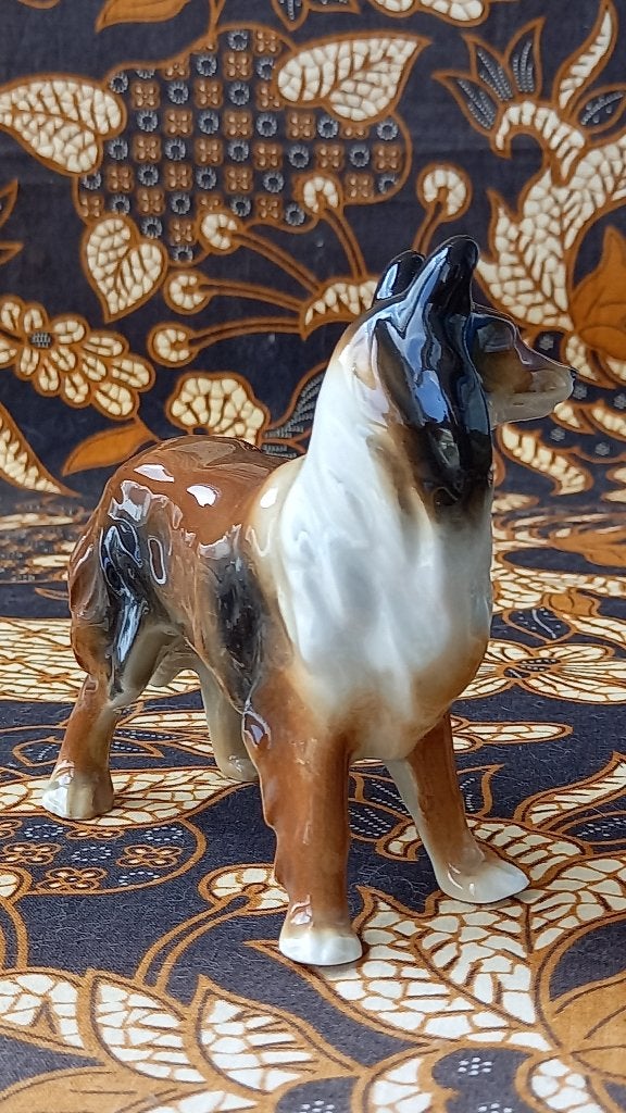 Mooi oud Engels porselein beeldje van een Schotse collie., Ophalen of Verzenden