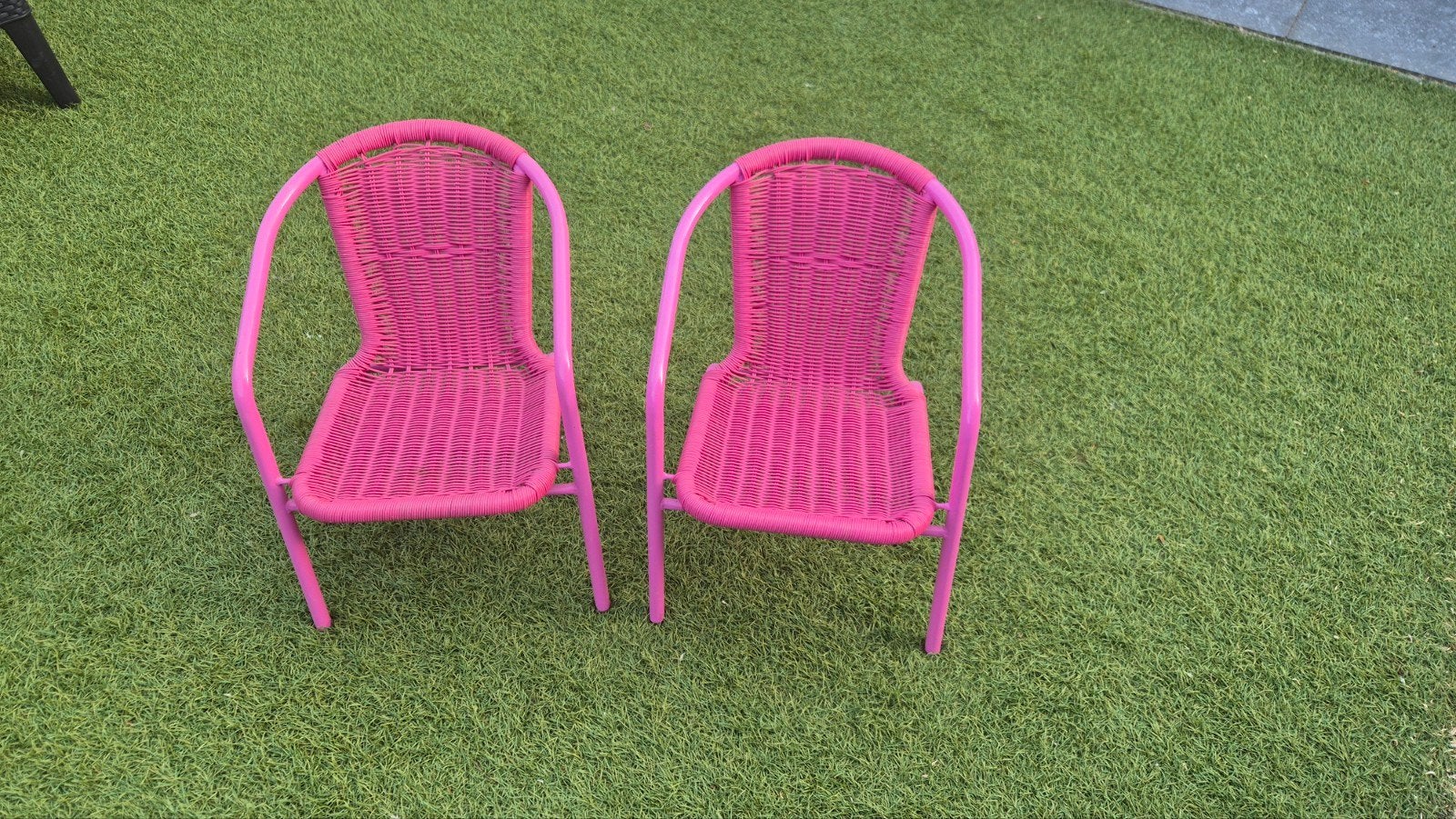 2 kinderstoeltjes roze, Tuin en Terras, Ophalen of Verzenden