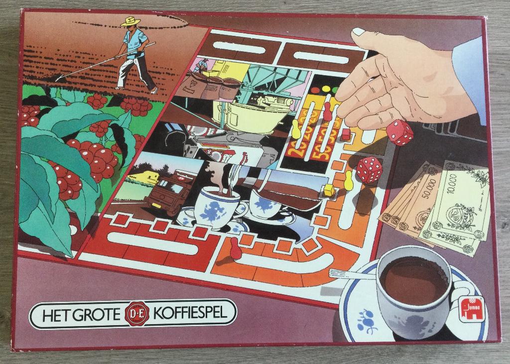 Het Groot D E Koffie spel, Hobby en Vrije tijd, Gezelschapsspellen | Bordspellen, Een of twee spelers, Ophalen of Verzenden, Gebruikt