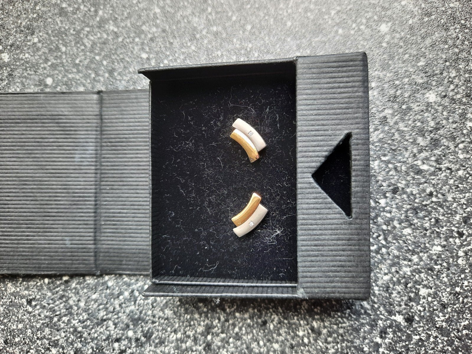 Boccia Titanium bicolor Oorbellen met Diamantjes, Overige materialen, Ophalen of Verzenden, Zo goed als nieuw, Met edelsteen