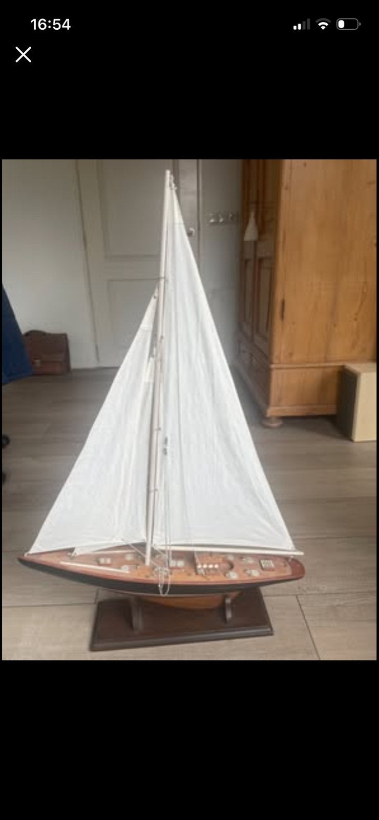 Prachtig houten zeilboot model - decoratief, Hobby en Vrije tijd, Modelbouw | Boten en Schepen, Ophalen, Gebruikt, Groter dan 1:32
