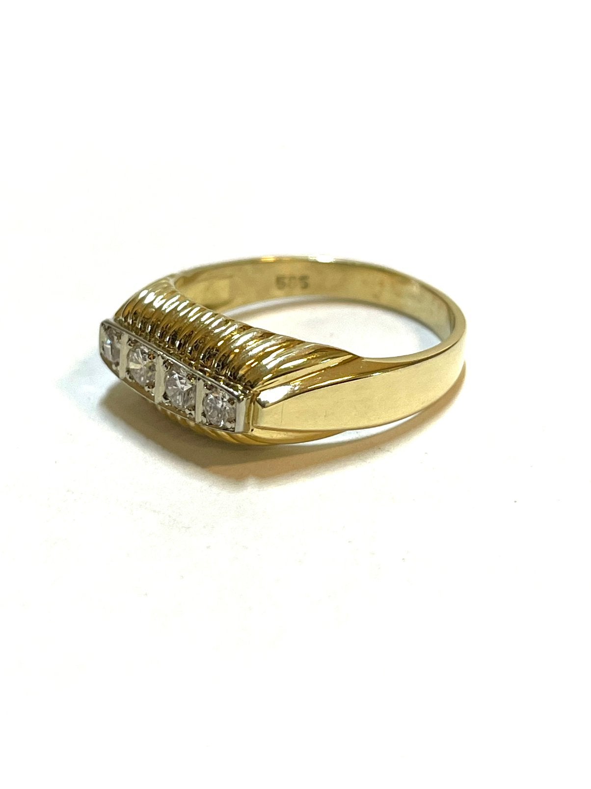14k gouden ring met diamanten, -, -, Ophalen of Verzenden, Zo goed als nieuw