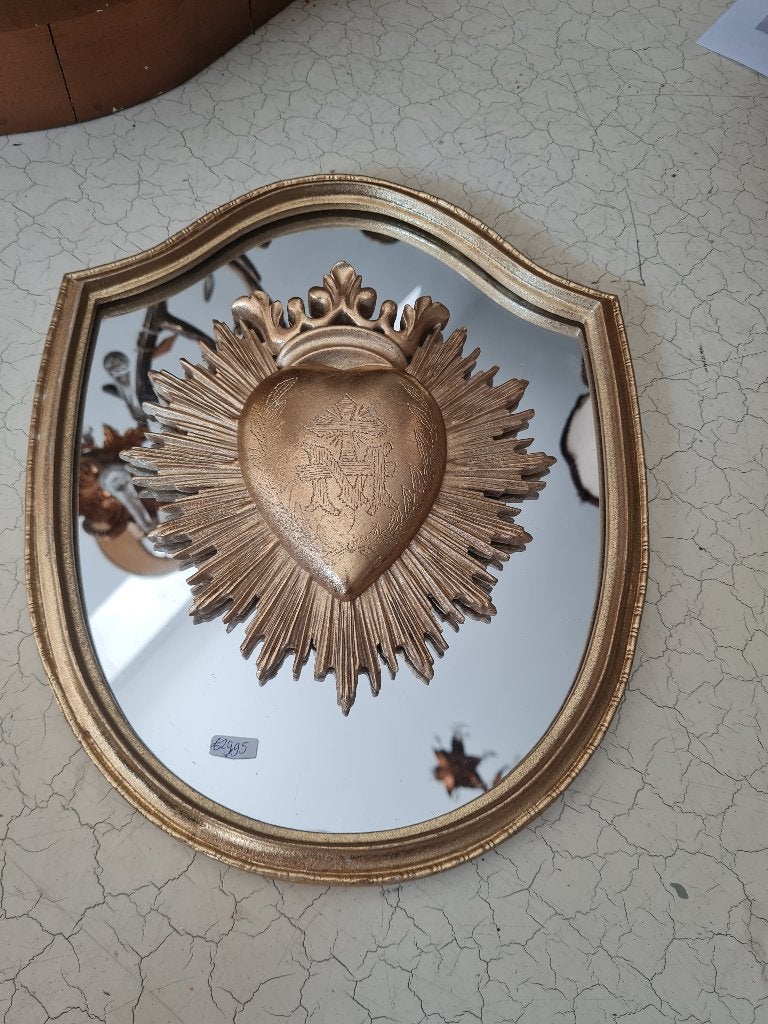 Old look heilig hart in 3D op spiegel Clayre & Eef