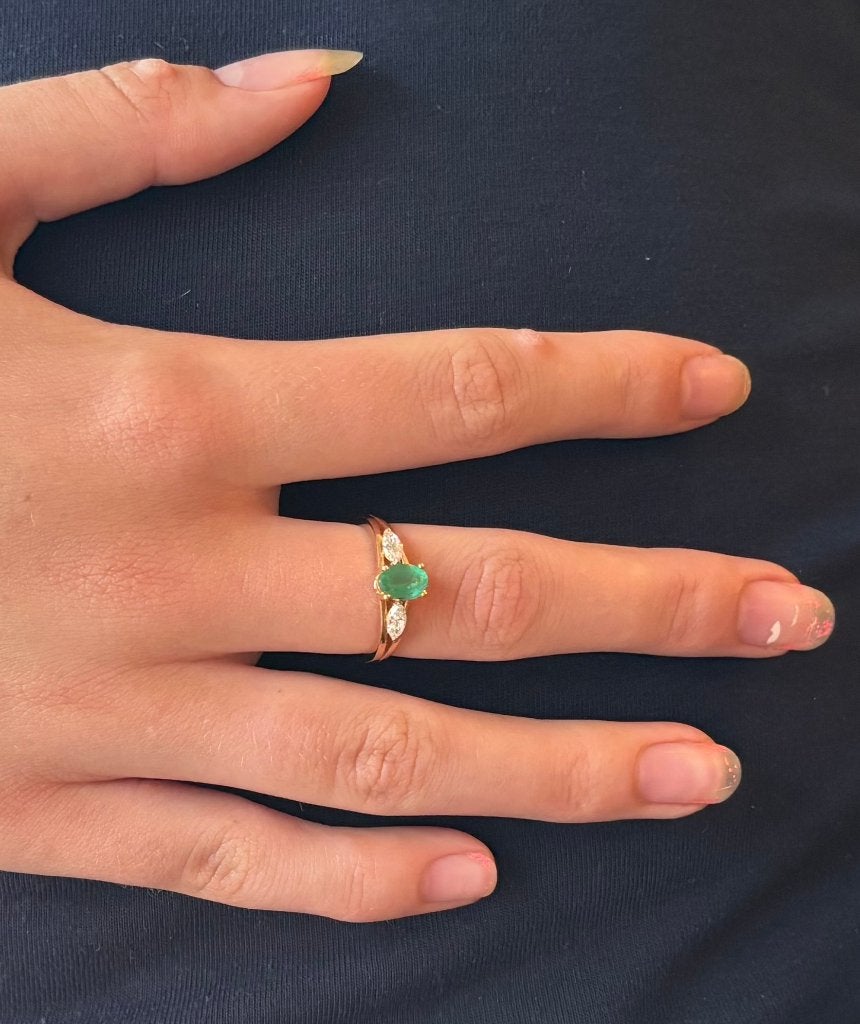 Smaragd diamanten 18k gouden zeer fraaie dames ring briljant, Voordeelsieraden, Verzenden, Zo goed als nieuw, 17 tot 18