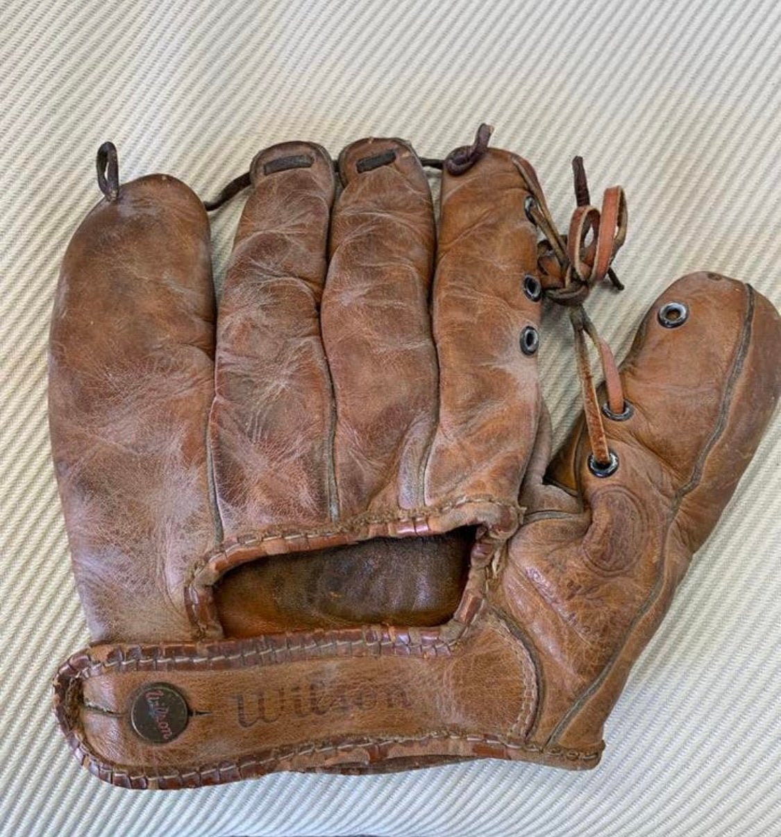 softbal vintage Wilcon honkbalhandschoen, verzamelobject., Verzenden