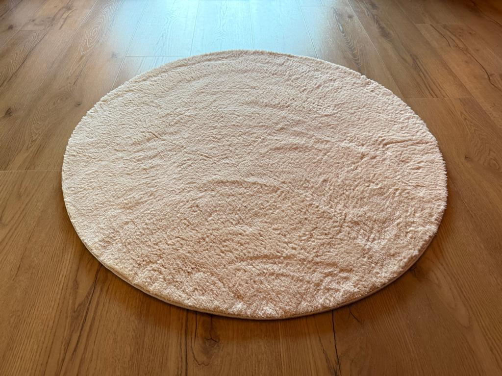 Vloerkleed rond 120cm beige - NIEUW, Beige, Rond, Nieuw, Ophalen of Verzenden