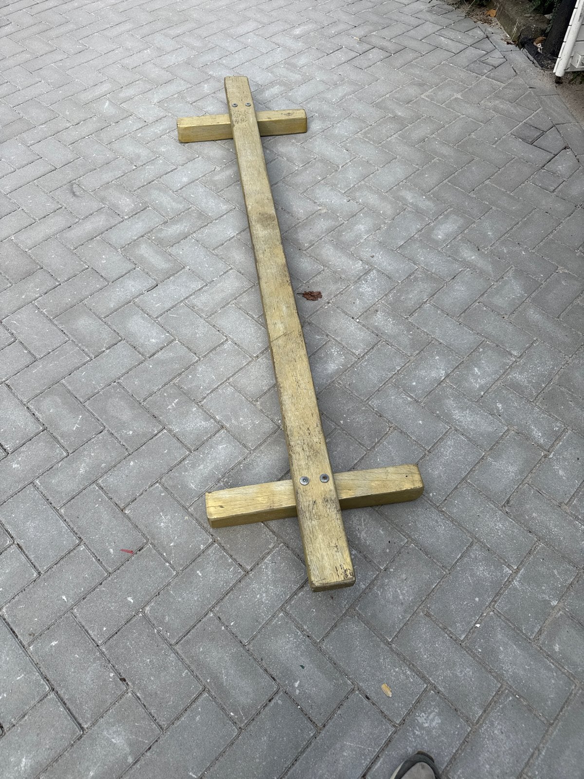 Houten balansbalk/turnbalk, Ophalen, Gebruikt