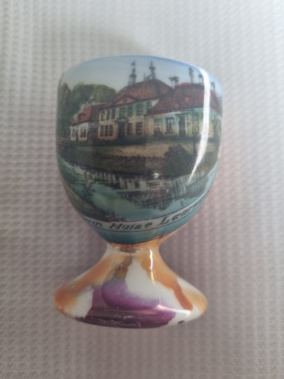 Vintage eierdopje Huize Laarwoud Zuidhorn souvenir, Ophalen of Verzenden
