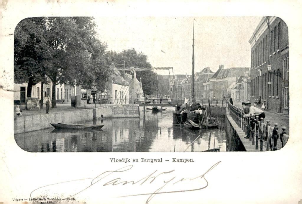 Kampen Vloedijk en Burgwal # 822, Verzamelen, Verzenden, Voor 1920, Gelopen, Overijssel