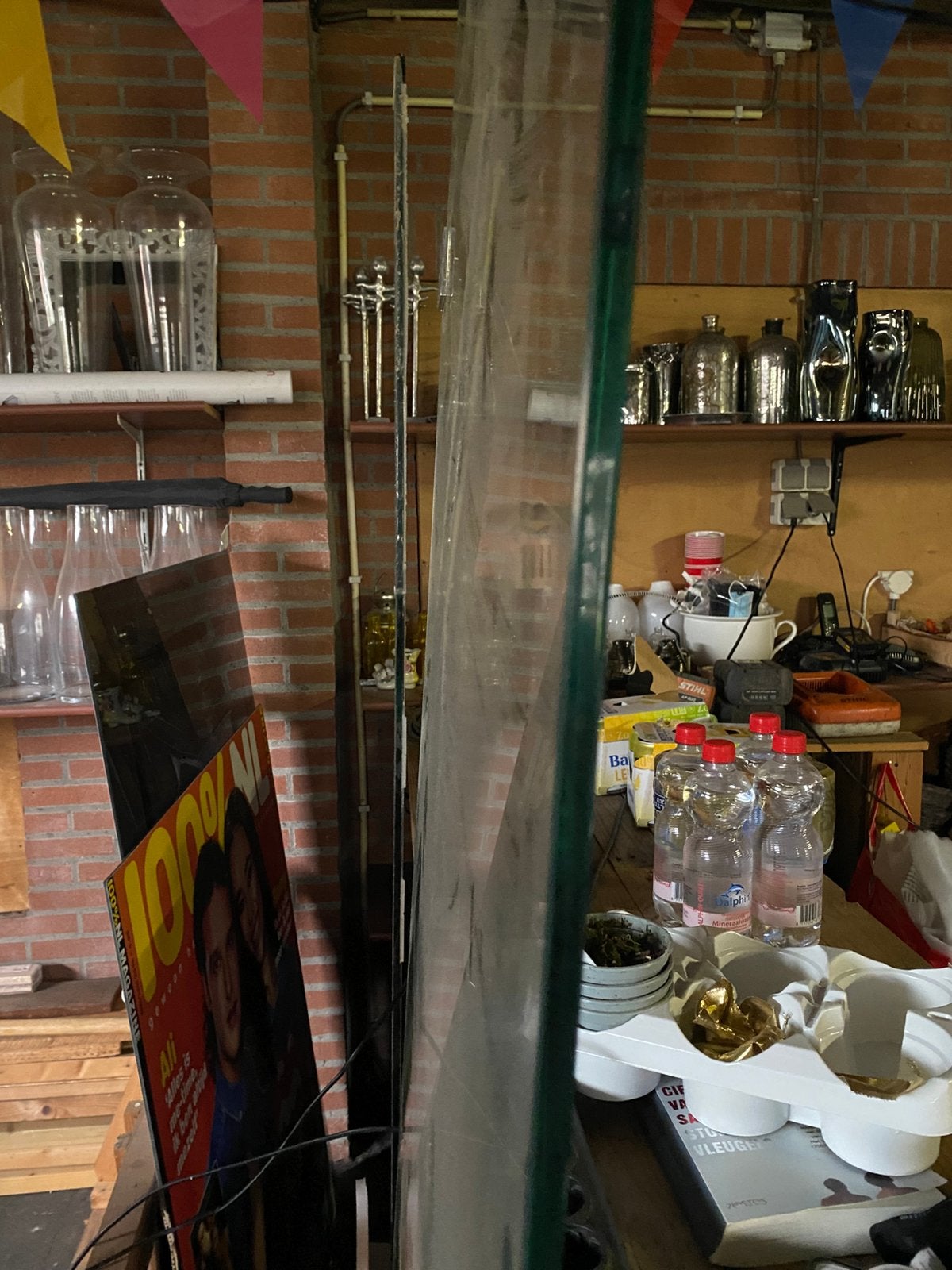 Aangeboden glazen douche wand, Doe-het-zelf en Verbouw, Metalen, Ophalen, Zo goed als nieuw