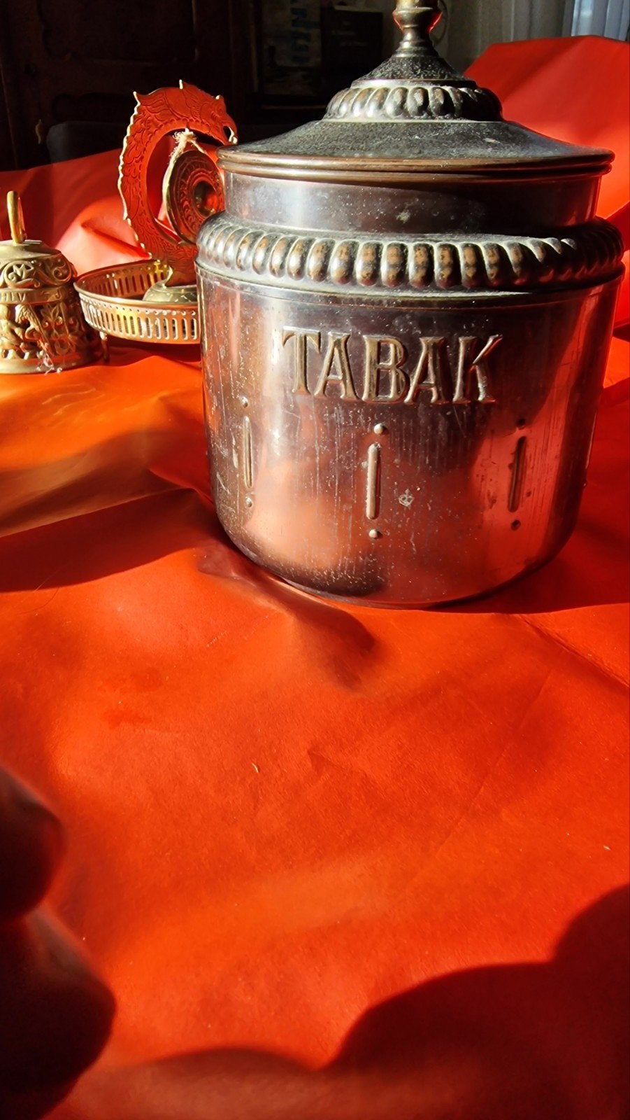 antiek koperen tabakspot RIO TIEL., Ophalen of Verzenden
