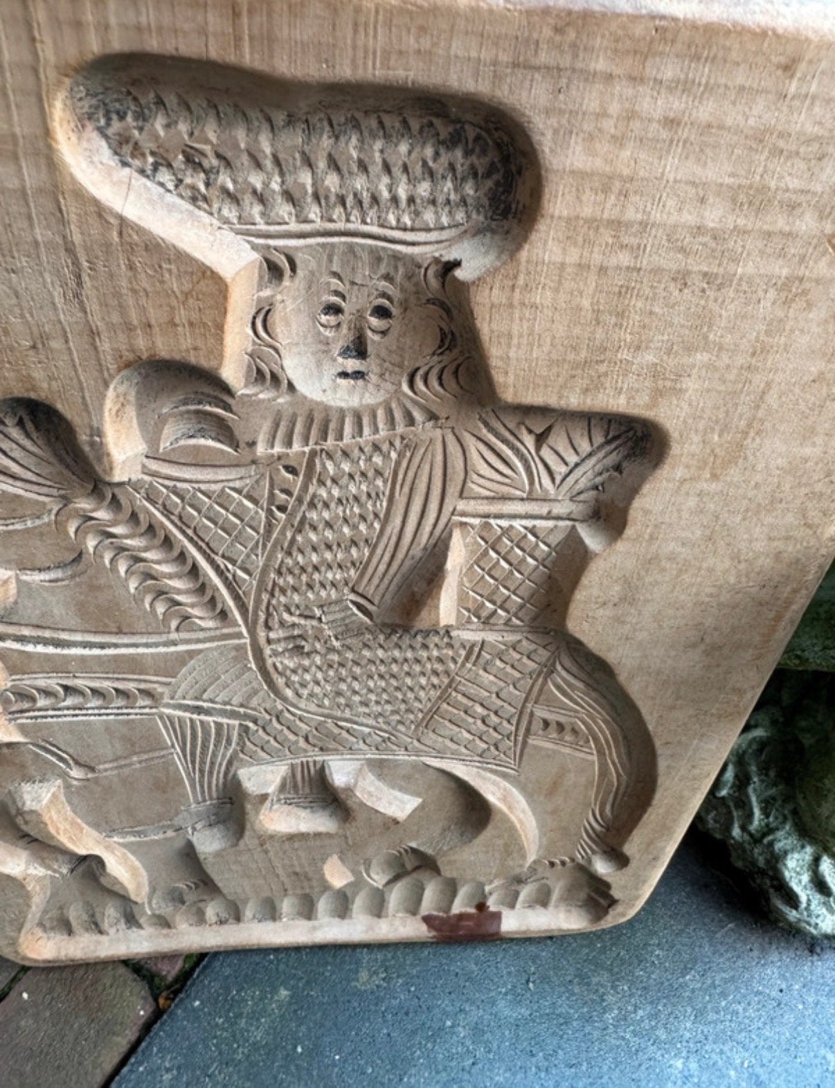 Antieke houten speculaasplank met ruiterfiguur, Ophalen of Verzenden