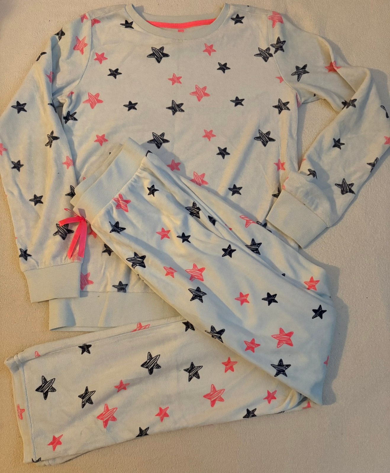 Warm Huispak/pyjama, velours, lichtblauw,, mt 158/164, Hema, Ophalen of Verzenden, Zo goed als nieuw, Meisje, Nacht- of Onderkleding