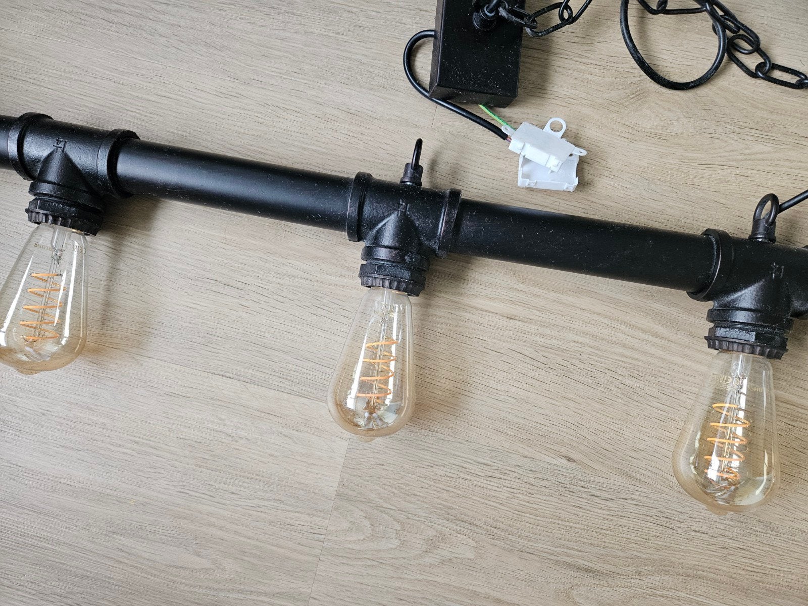 Industriële hanglamp (gloeilampen niet inbegrepen), Ophalen, Gebruikt, E27 (groot), Metaal