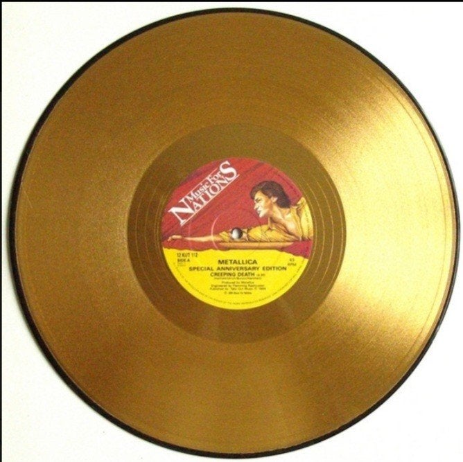 Metallica Creeping Death Limited Gold Anniversary Edition, LP, Ophalen of Verzenden, Zo goed als nieuw, 12 inch